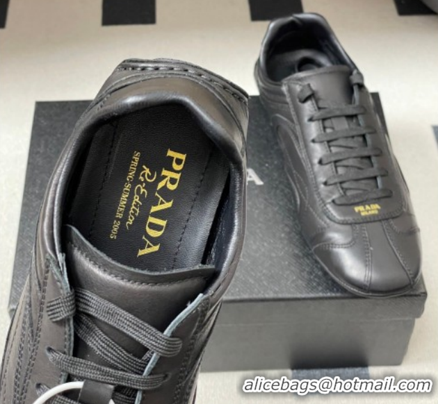 Pretty Style Prada Montecarlo Re-Edition 2005 Leather sneakers Black 1E247O 60228070