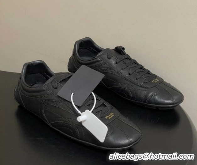 Pretty Style Prada Montecarlo Re-Edition 2005 Leather sneakers Black 1E247O 60228070