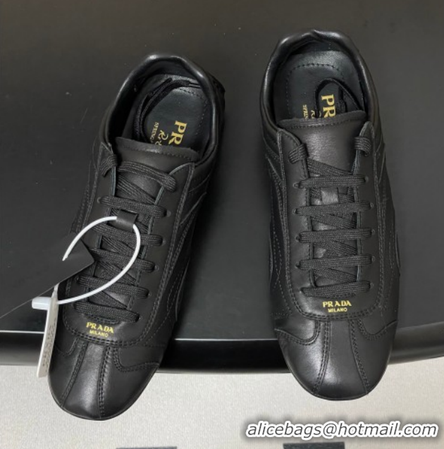 Pretty Style Prada Montecarlo Re-Edition 2005 Leather sneakers Black 1E247O 60228070