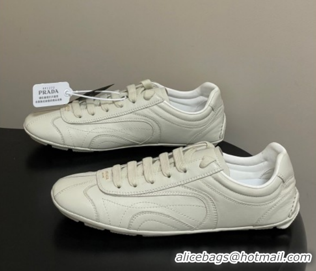 Shop Duplicate Prada Montecarlo Re-Edition 2005 Leather sneakers White 1E247O 60228071