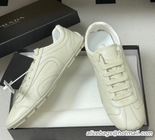 Shop Duplicate Prada Montecarlo Re-Edition 2005 Leather sneakers White 1E247O 60228071