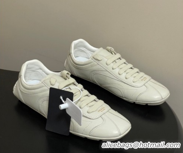 Shop Duplicate Prada Montecarlo Re-Edition 2005 Leather sneakers White 1E247O 60228071
