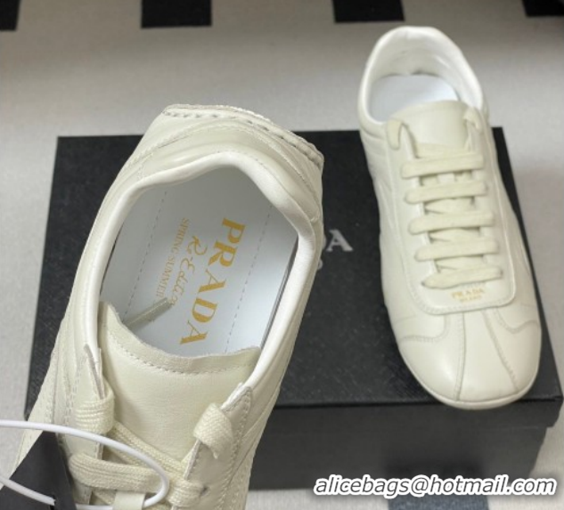 Shop Duplicate Prada Montecarlo Re-Edition 2005 Leather sneakers White 1E247O 60228071