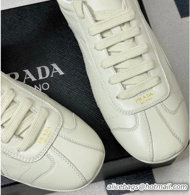Shop Duplicate Prada Montecarlo Re-Edition 2005 Leather sneakers White 1E247O 60228071