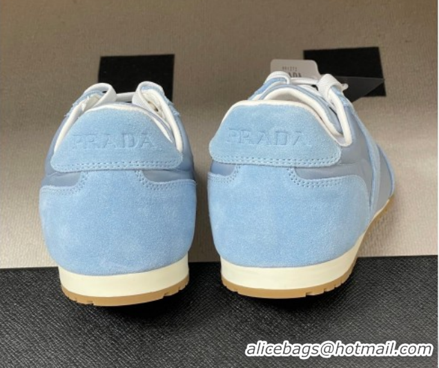 Purchase Prada Re-Nylon and suede laced sneakers Blue 1E152O 60228074