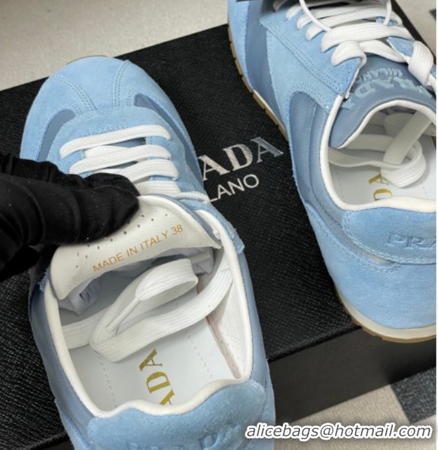 Purchase Prada Re-Nylon and suede laced sneakers Blue 1E152O 60228074