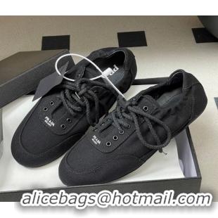 Top Grade Prada Collapse Canvas Sneakers Black 1E989N 0228076