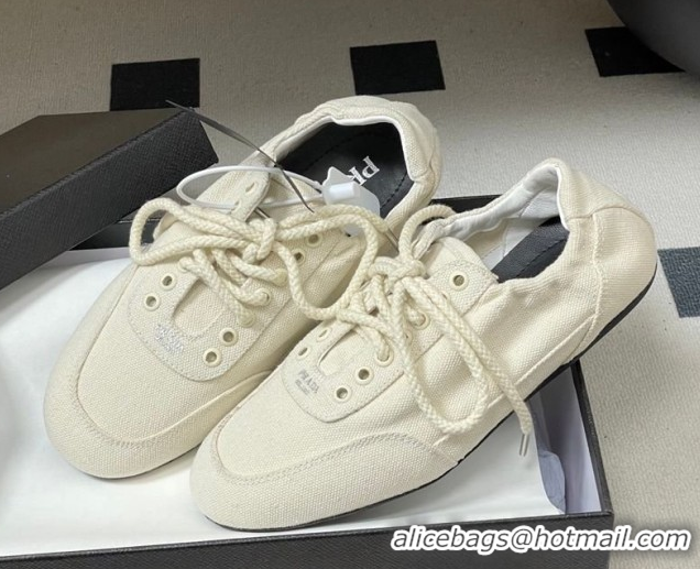 Good Product Prada Collapse Canvas Sneakers White 1E989N 60228077