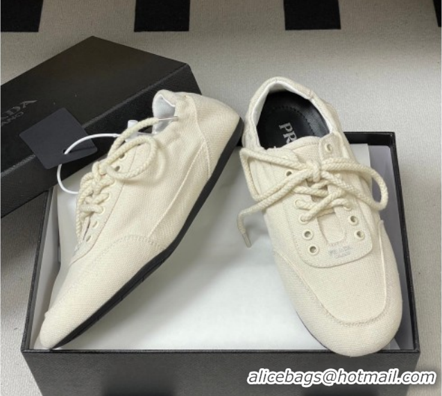 Good Product Prada Collapse Canvas Sneakers White 1E989N 60228077