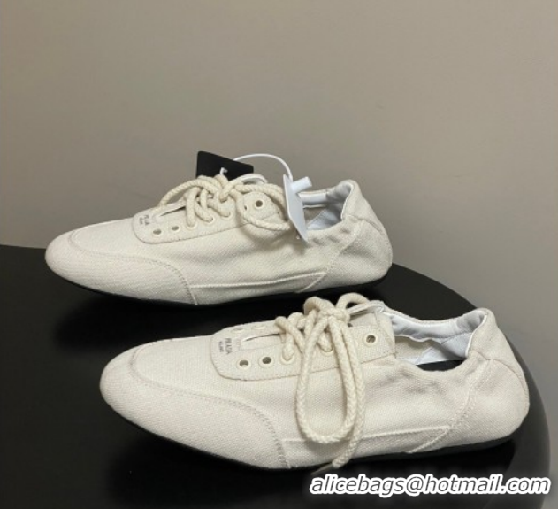 Good Product Prada Collapse Canvas Sneakers White 1E989N 60228077