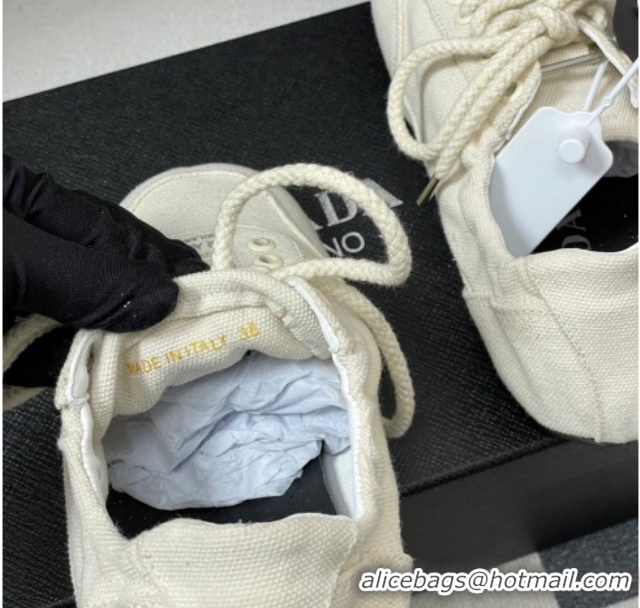 Good Product Prada Collapse Canvas Sneakers White 1E989N 60228077