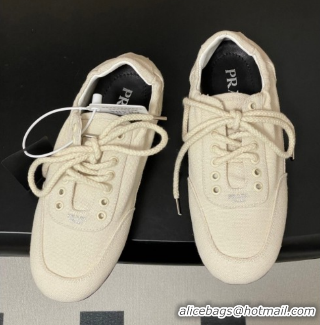 Good Product Prada Collapse Canvas Sneakers White 1E989N 60228077