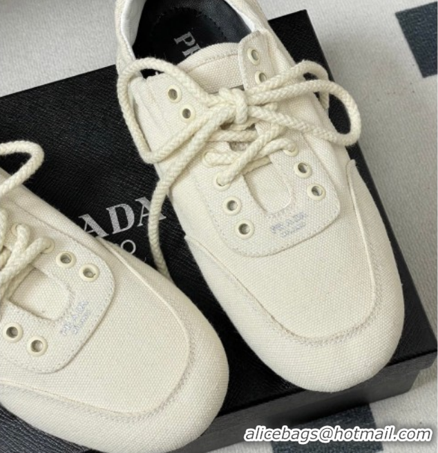 Good Product Prada Collapse Canvas Sneakers White 1E989N 60228077