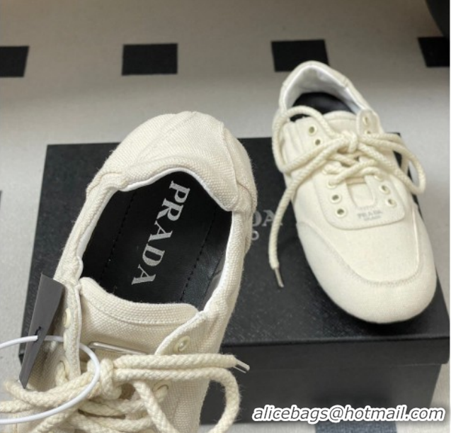 Good Product Prada Collapse Canvas Sneakers White 1E989N 60228077