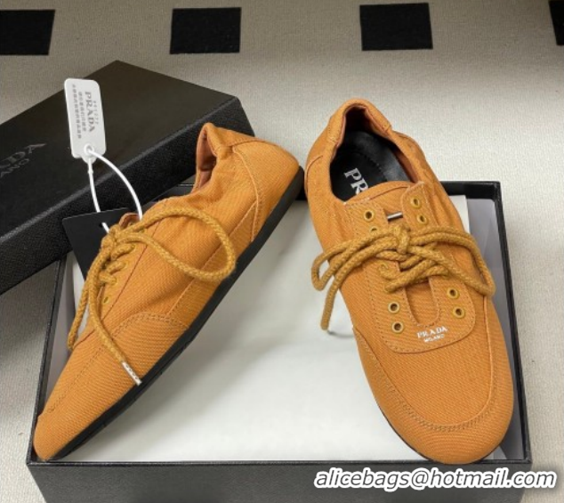 Low Cost Prada Collapse Canvas Sneakers Orange 1E989N 60228078
