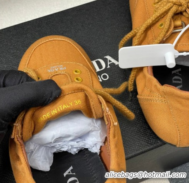 Low Cost Prada Collapse Canvas Sneakers Orange 1E989N 60228078