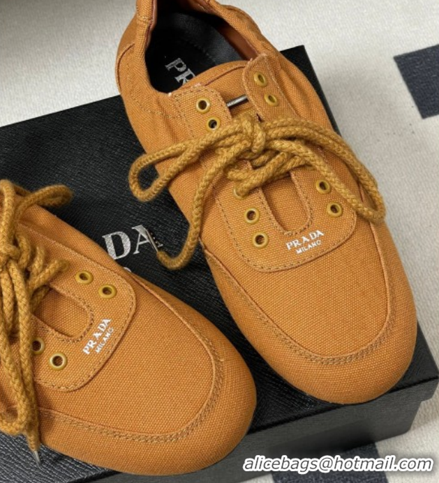 Low Cost Prada Collapse Canvas Sneakers Orange 1E989N 60228078