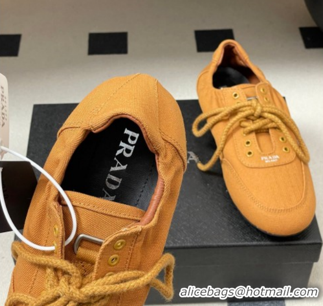 Low Cost Prada Collapse Canvas Sneakers Orange 1E989N 60228078