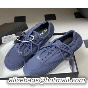 Best Product Prada Collapse Canvas Sneakers Blue 1E989N 60228079