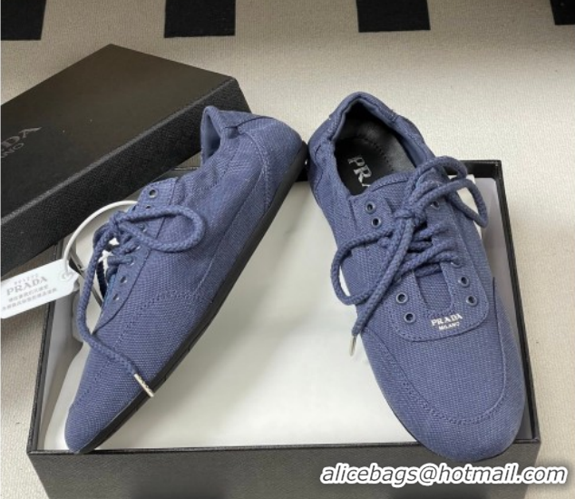 Best Product Prada Collapse Canvas Sneakers Blue 1E989N 60228079