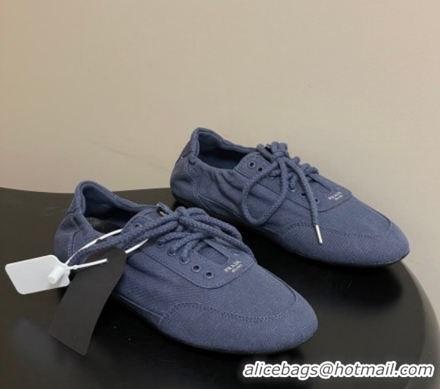 Best Product Prada Collapse Canvas Sneakers Blue 1E989N 60228079