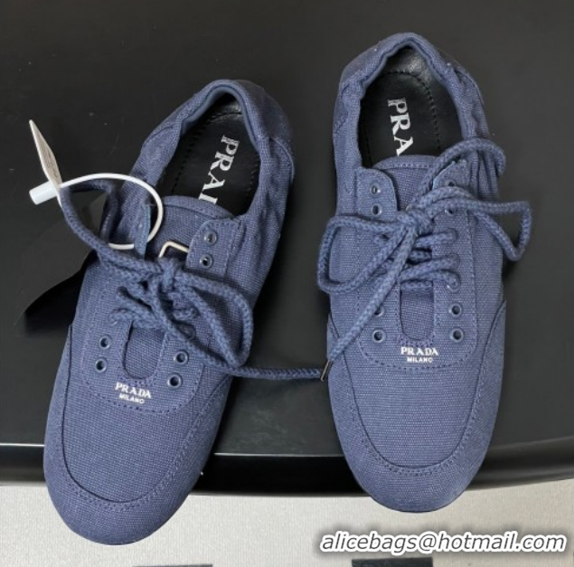 Best Product Prada Collapse Canvas Sneakers Blue 1E989N 60228079