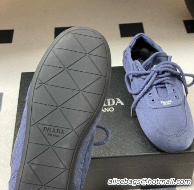 Best Product Prada Collapse Canvas Sneakers Blue 1E989N 60228079