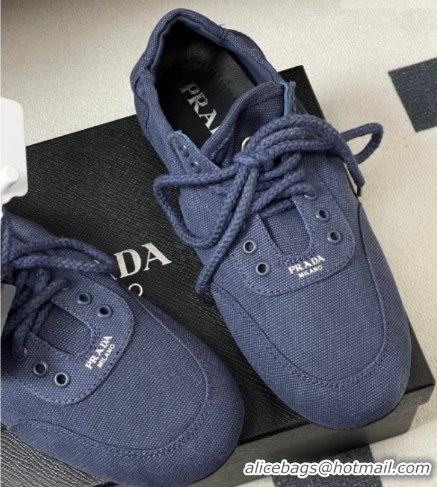 Best Product Prada Collapse Canvas Sneakers Blue 1E989N 60228079