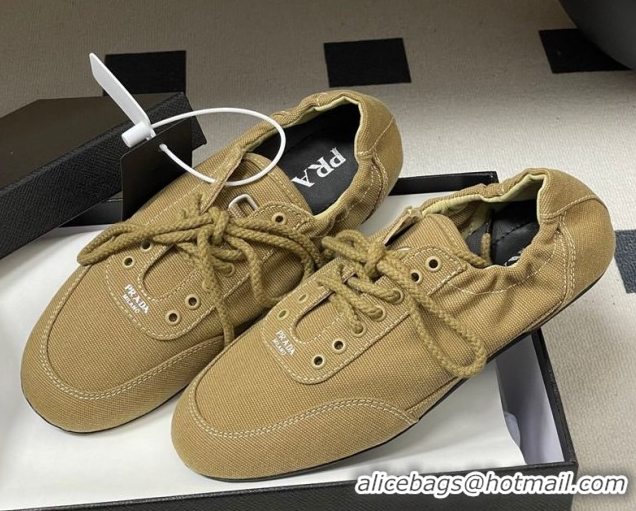 Good Quality Prada Collapse Canvas Sneakers Khaki 1E989N 60228080