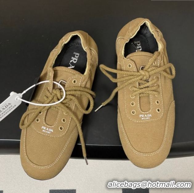 Good Quality Prada Collapse Canvas Sneakers Khaki 1E989N 60228080
