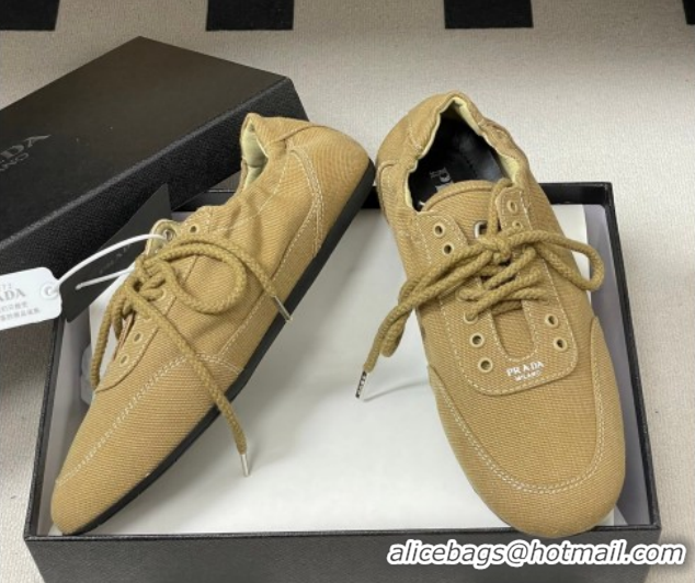 Good Quality Prada Collapse Canvas Sneakers Khaki 1E989N 60228080