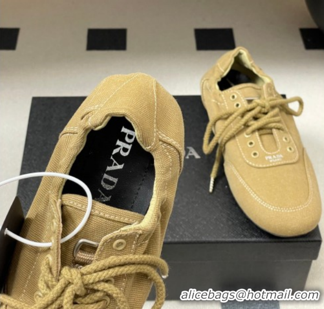 Good Quality Prada Collapse Canvas Sneakers Khaki 1E989N 60228080