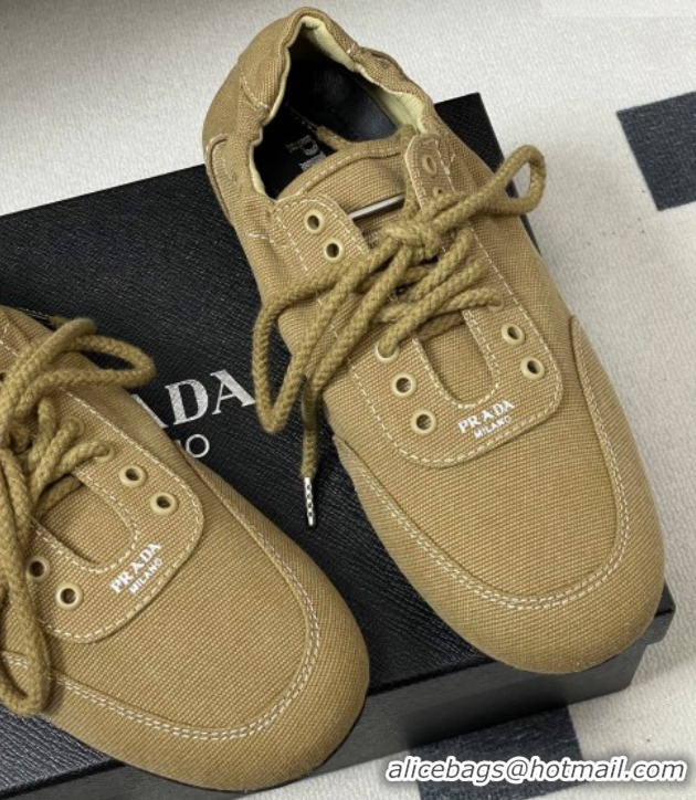 Good Quality Prada Collapse Canvas Sneakers Khaki 1E989N 60228080