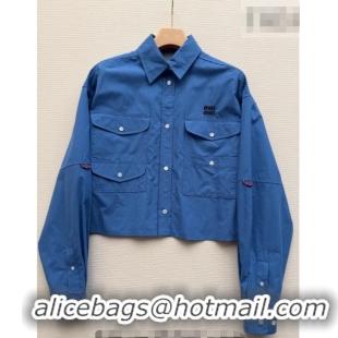 Inexpensive Miu Miu Cotton Jacket MM020603 Blue 2026
