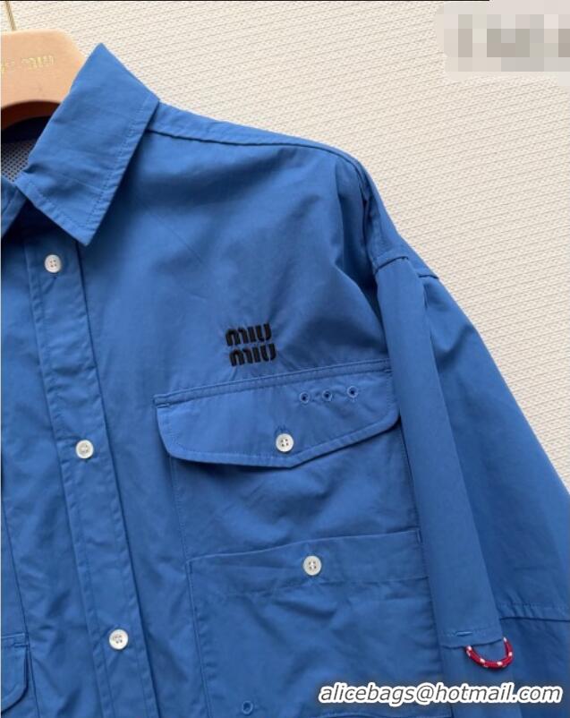 Inexpensive Miu Miu Cotton Jacket MM020603 Blue 2026