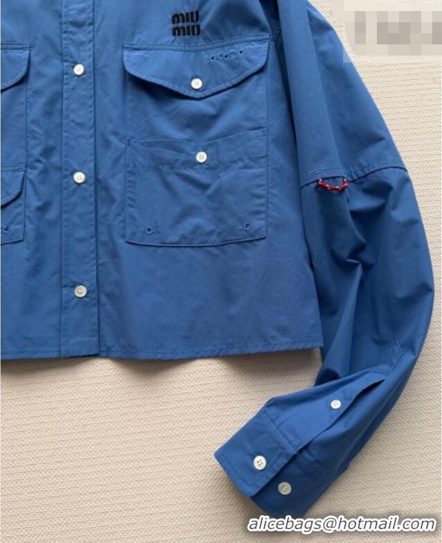 Inexpensive Miu Miu Cotton Jacket MM020603 Blue 2026