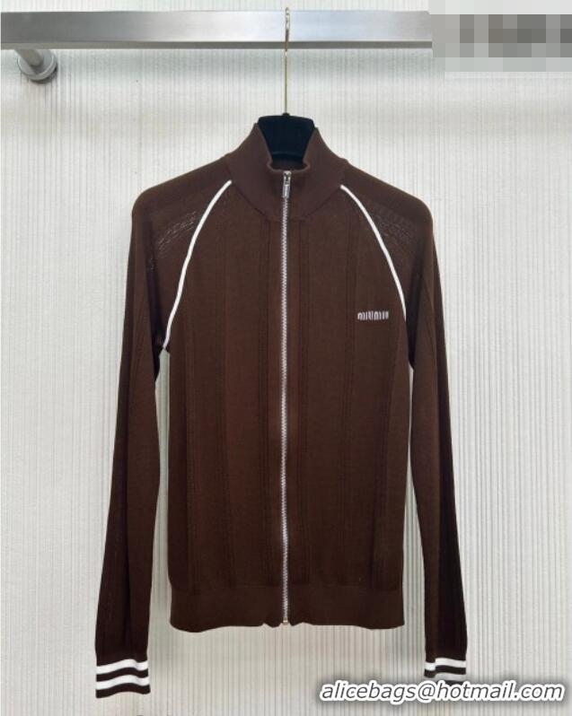 Top Quality Miu Miu Knit Cardigan MM020605 Brown 2026