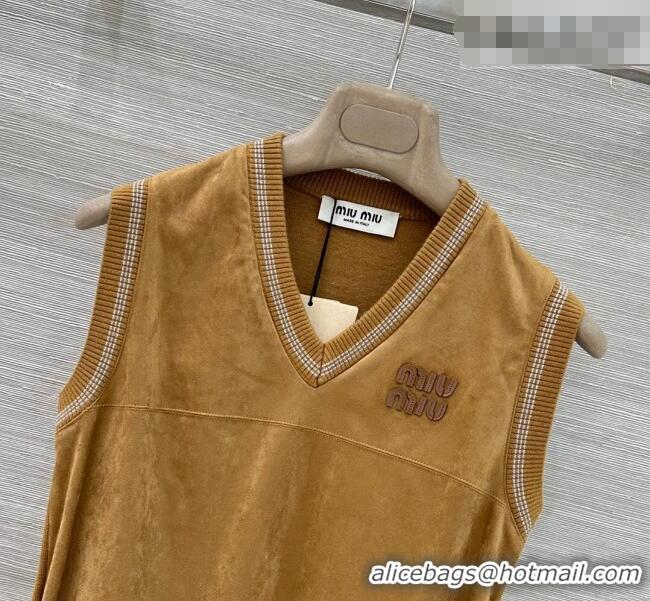 ​Buy Cheap Miu Miu Suede and Wool Vest MM020606 Yellow 2026