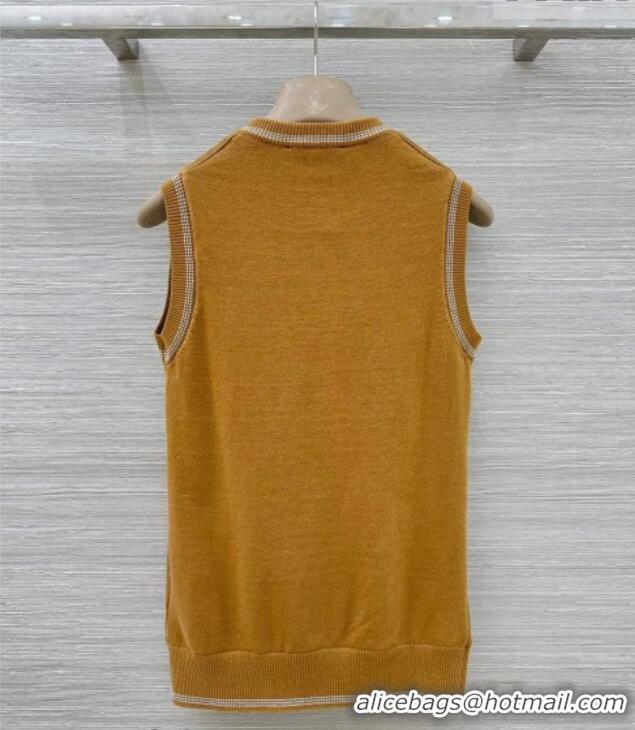 ​Buy Cheap Miu Miu Suede and Wool Vest MM020606 Yellow 2026
