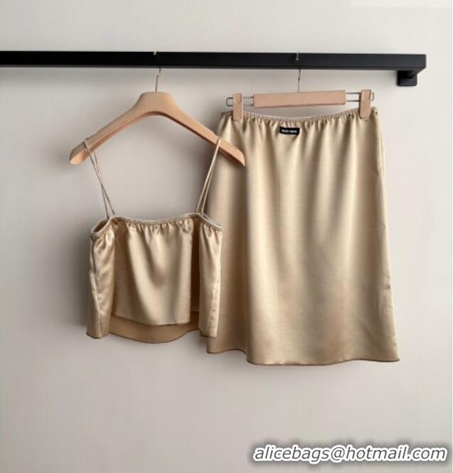 Unique Grade Miu Miu Vest and Skirt Set MM020614 Beige 2026