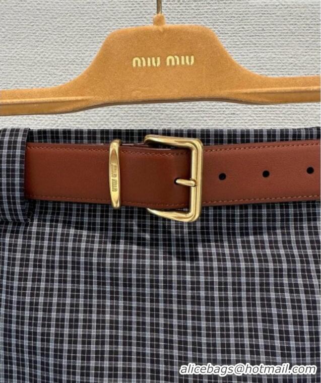 Top Grade Miu Miu Plaid Mini Shorts MM020601 Blue/Grey 2026