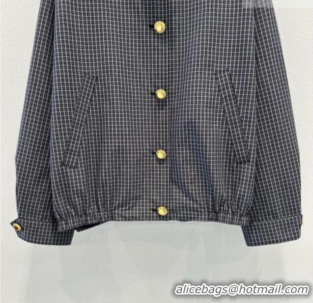 Luxury Cheap Miu Miu Plaid Jacket MM020601 Blue/Grey 2026