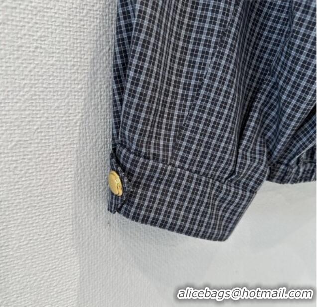 Luxury Cheap Miu Miu Plaid Jacket MM020601 Blue/Grey 2026