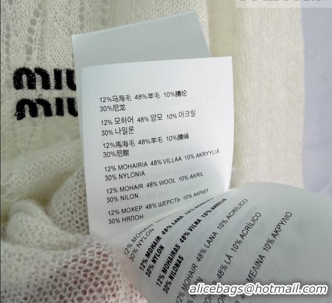 Unique Discount Miu Miu Mohair and Wool Cardigan MM020607 White 2026