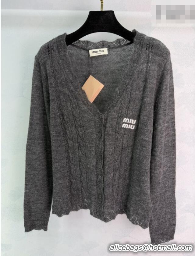Good Taste Miu Miu Mohair and Wool Cardigan MM020607 Grey 2026