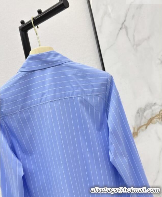 ​Top Grade Miu Miu Striped Cotton Shirt MM020608 Blue 2026