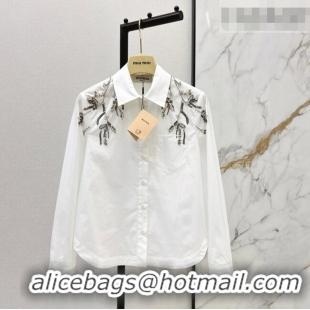 Luxury Cheap Miu Miu Cotton Shirt MM020608 White 2026