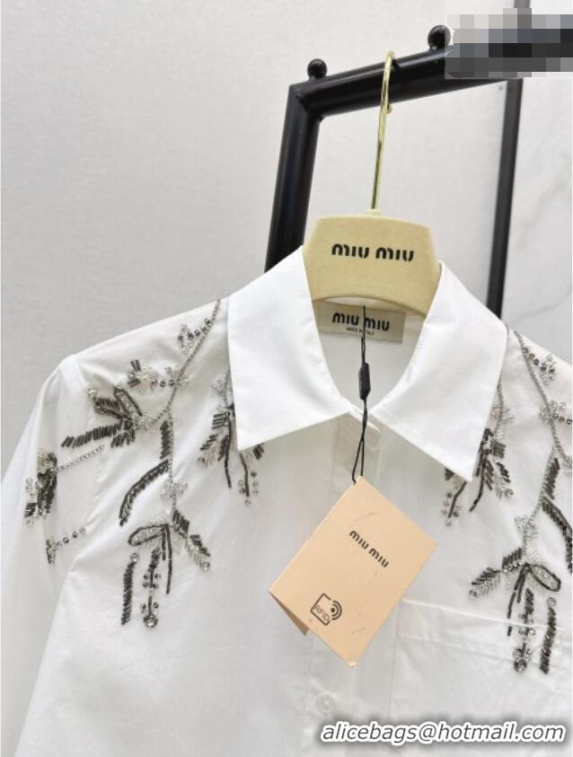 Luxury Cheap Miu Miu Cotton Shirt MM020608 White 2026