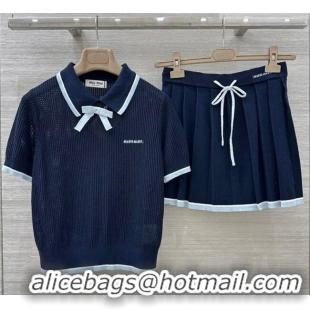 ​Good Quality Miu Miu Wool Shirt and Mini Shirt Set MM020609 Blue 2026