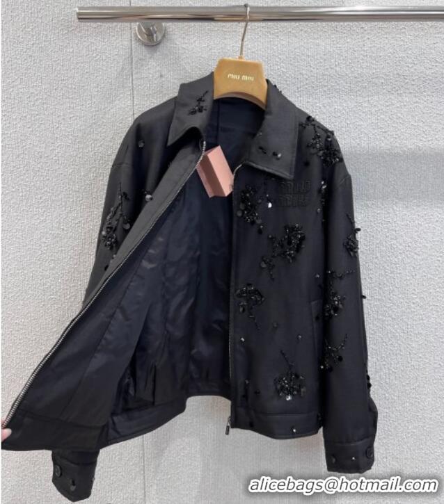 Luxury Cheap Miu Miu Charm Jacket MM0222 Black 2026